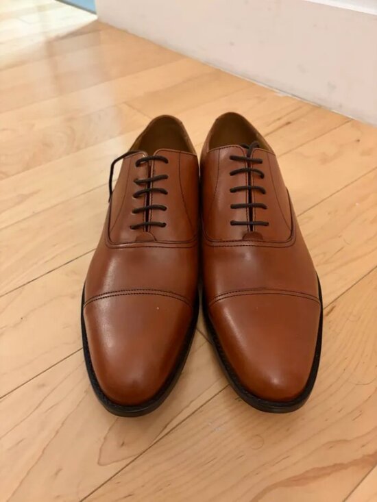 Charles Tyrwhitt Tan Leather Cap Toe Oxford Dress Shoes Mens Size 10 NEW main image 4